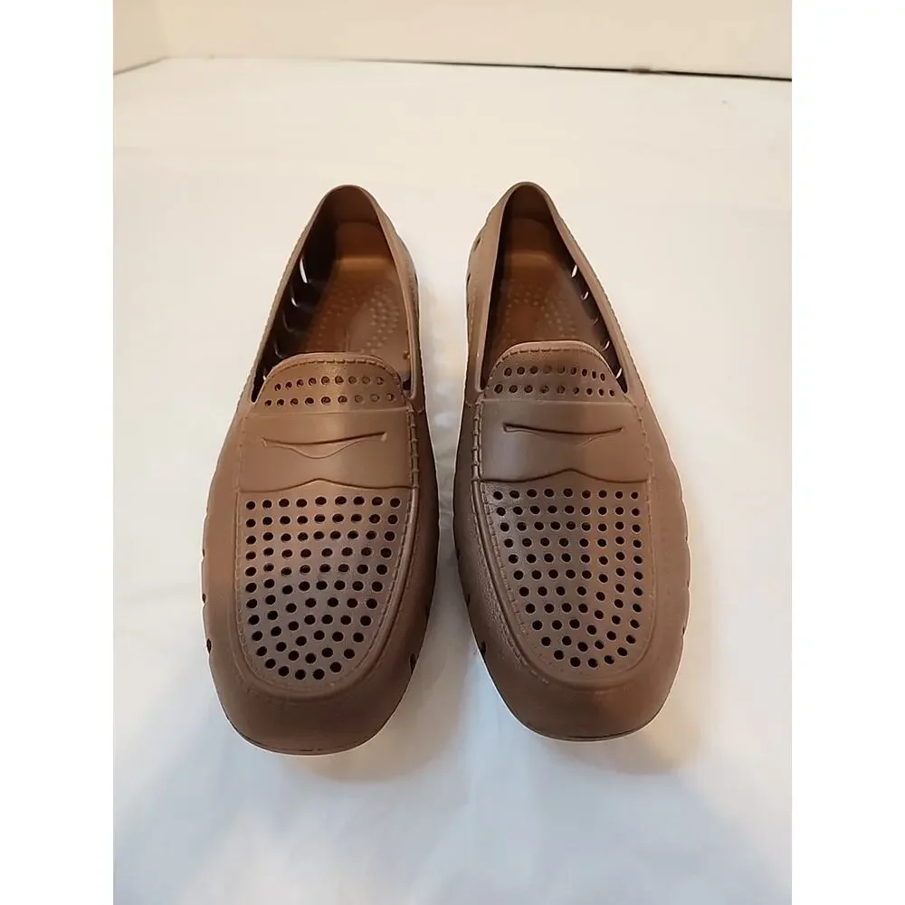 Country Club Driver Mens Brown Floafers 9 Slip-On Rubber Loafers